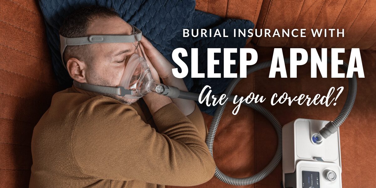 Man using a CPAP machine while researching life insurance approval with sleep apnea